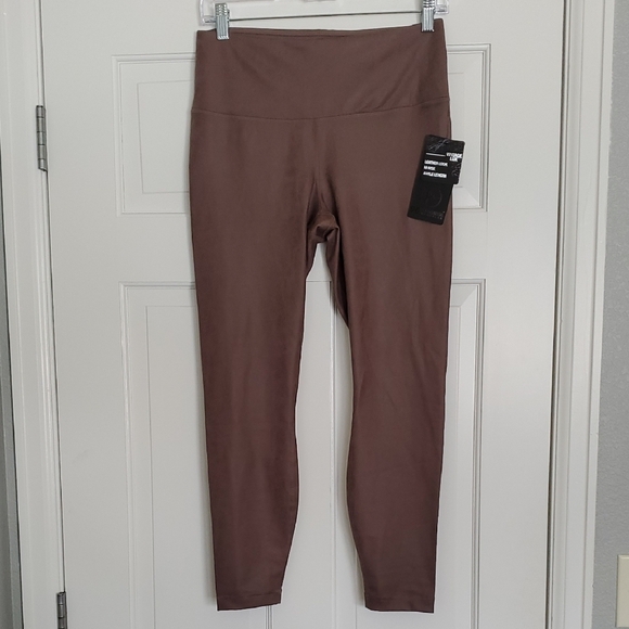 NWT 90 Degree byReflex Vintage Lux Leathered High Rise Ankle Legth Leggings sz m - Picture 1 of 5